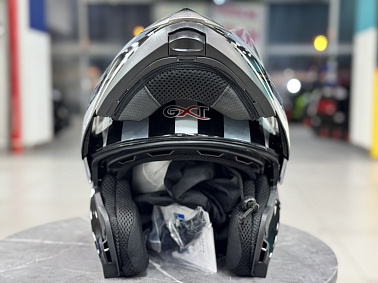 Шлем модуляр HETOSHI XD1-254 цв. Черный с белыми и серыми вставками р. M