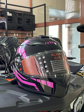 Шлем интеграл HETOSHI цв. Черный с розовыми вставками р.M